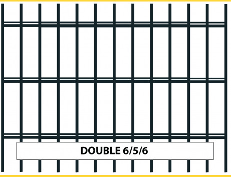 Fence panel DOUBLE 6/5/6 / 1230x2500 / ZN+PVC7016