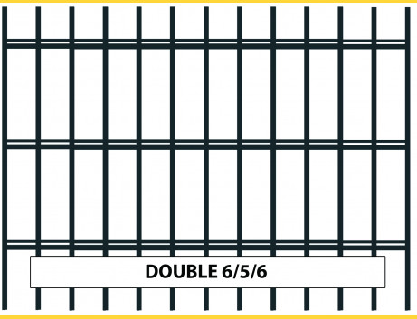 Fence panel DOUBLE 6/5/6 / 2030x2500 / ZN+PVC7016