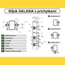 Słupek GALAXIA 60x40x1,50x1800 / ZN+PCV6005