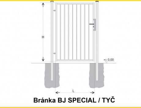 Brána BJ SPECIAL 1800x1000 / TYČ / HNZ