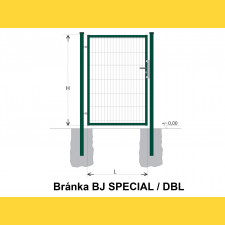 Brána BJ SPECIAL 1600x1000 / DBL / ZN+PVC6005
