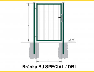 Brána BJ SPECIAL 1900x1000 / DBL / ZN+PVC6005