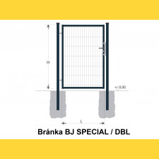 Brána BJ SPECIAL 1200x1000 / DBL / ZN+PVC7016