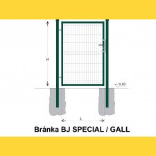 Brána BJ SPECIAL 1200x1000 / GALL / ZN+PVC6005