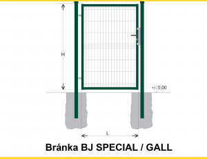 Gate BJ SPECIAL 1400x1000 / GALL / ZN+PVC6005