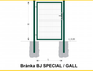 Brána BJ SPECIAL 1600x1000 / GALL / ZN+PVC6005