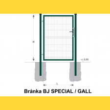 Brána BJ SPECIAL 1900x1000 / GALL / ZN+PVC6005