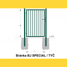 Brána BJ SPECIAL 1200x1000 / TYČ / ZN+PVC6005