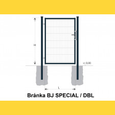 Brána BJ SPECIAL 1300x1000 / DBL / ZN+PVC7016