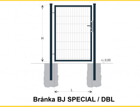 Brána BJ SPECIAL 1400x1000 / DBL / ZN+PVC7016