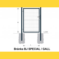 Brána BJ SPECIAL 1300x1000 / GALL / ZN+PVC7016
