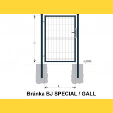 Brána BJ SPECIAL 1600x1000 / GALL / ZN+PVC7016