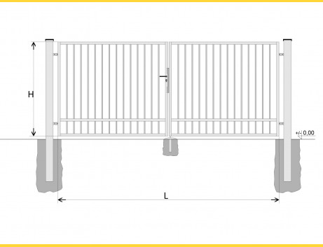 Gate BD SPECIAL 1900x6000 / TYČ / HNZ