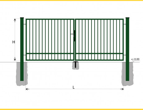 Gate BD SPECIAL 1200x3250 / TYČ / ZN+PVC6005