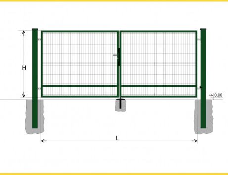 Gate BD SPECIAL 1200x3750 / GALL / ZN+PVC6005