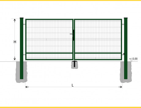 Gate BD SPECIAL 1200x4000 / GALL / ZN+PVC6005
