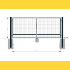 Gate BD SPECIAL 1600x5750 / GALL / ZN+PVC7016