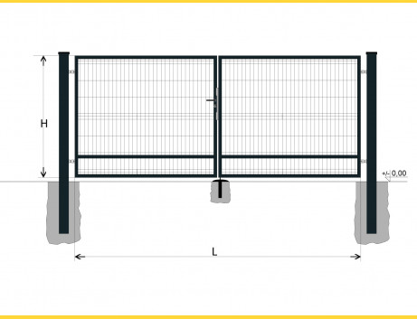 Gate BD SPECIAL 1700x3500 / GALL / ZN+PVC7016