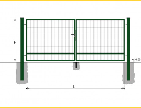 Gate BD SPECIAL 1200x3250 / DBL / ZN+PVC6005