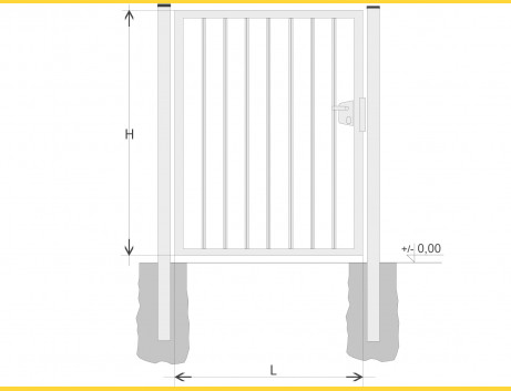 Brána BJ SOLID 1250x1000 / TYČ / HNZ