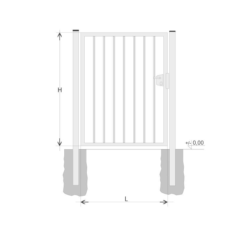 Brána BJ SOLID 1250x1000 / TYČ / HNZ