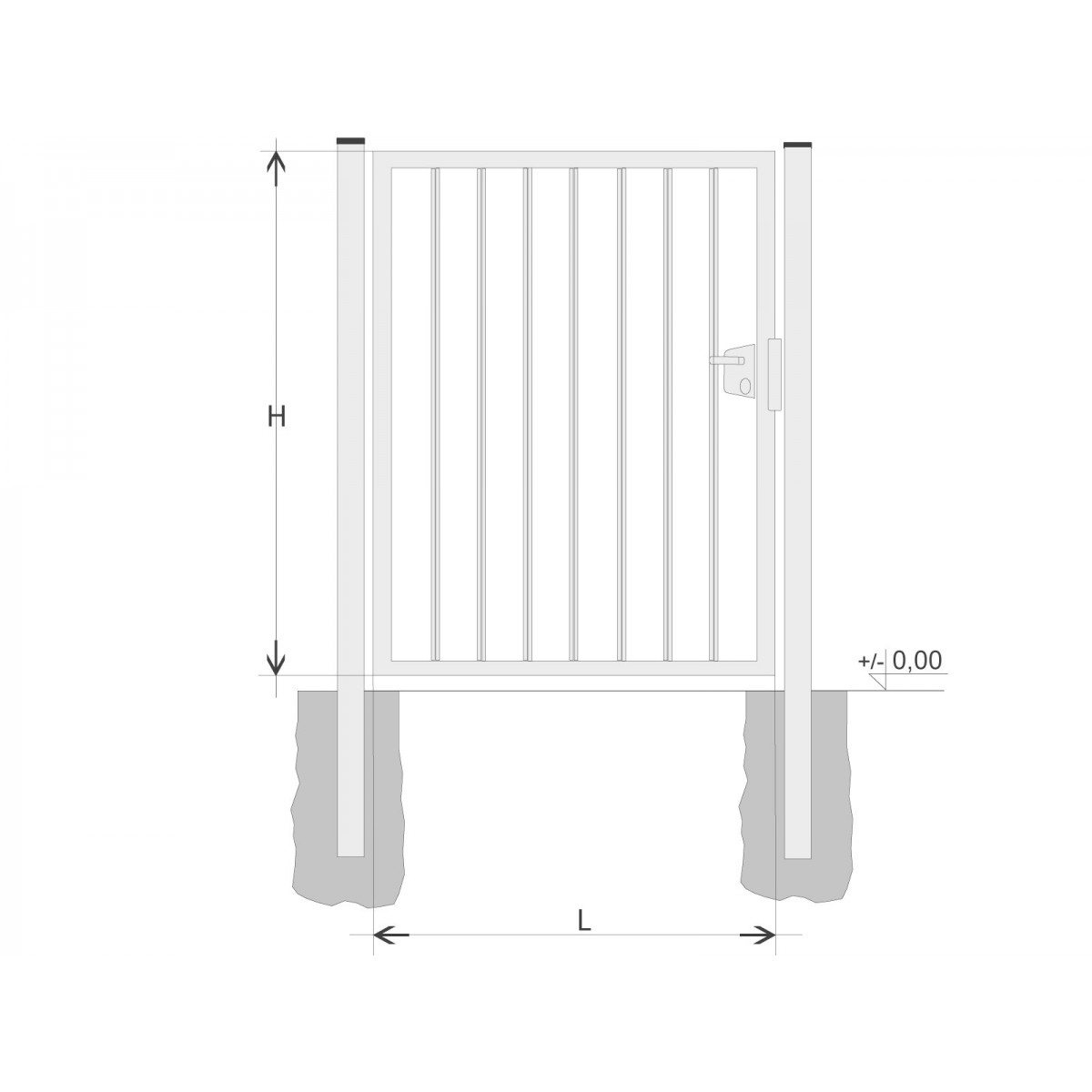 Brána BJ SOLID 1250x1200 / TYČ / HNZ