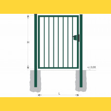 Gate BJ SOLID 1000x1000 / TYČ / ZN+PVC6005