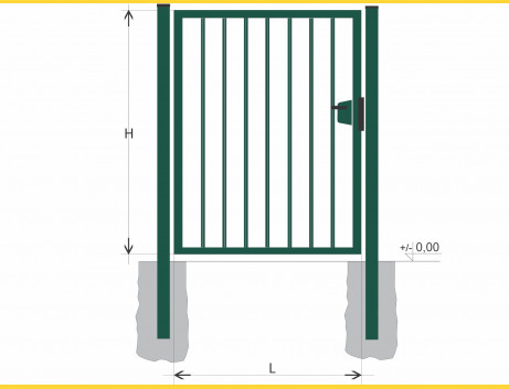 Gate BJ SOLID 1000x1200 / TYČ / ZN+PVC6005