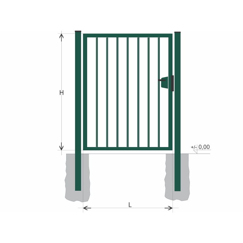 Kiskapu BJ SOLID 1000x1200 / TYČ / ZN+PVC6005