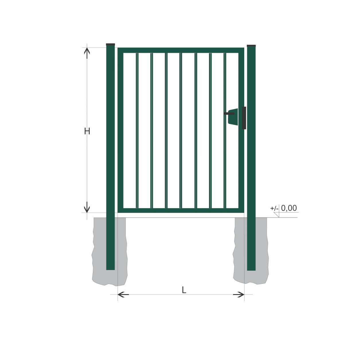 Kiskapu BJ SOLID 1800x1200 / TYČ / ZN+PVC6005