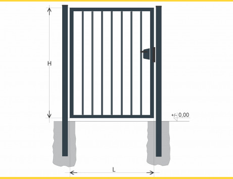 Gate BJ SOLID 1250x1200 / TYČ / ZN+PVC7016