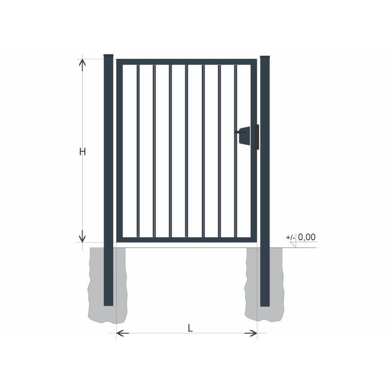 Kiskapu BJ SOLID 1500x1000 / TYČ / ZN+PVC7016