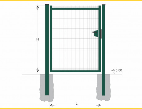 Gate BJ SOLID 1000x1000 / GAL / ZN+PVC6005