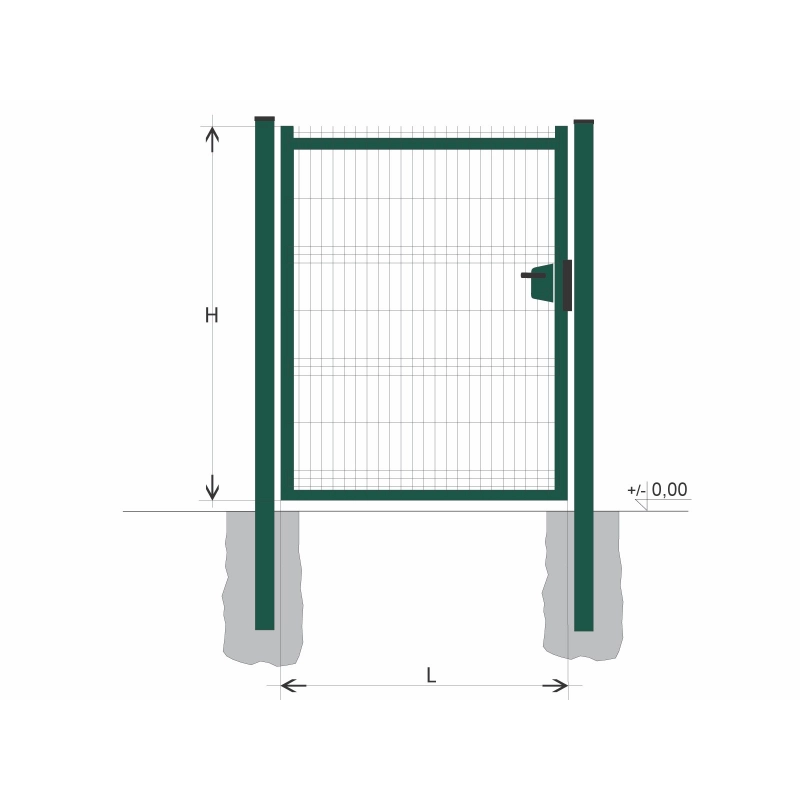 Kiskapu BJ SOLID 1000x1000 / GAL / ZN+PVC6005