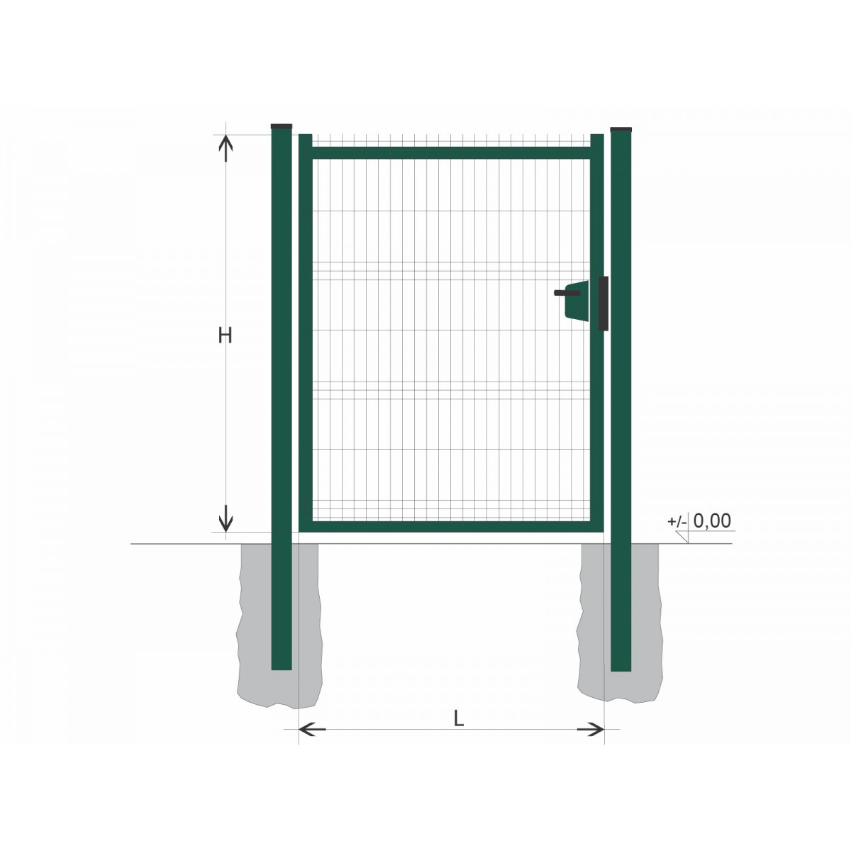 Kiskapu BJ SOLID 2000x1200 / GAL / ZN+PVC6005