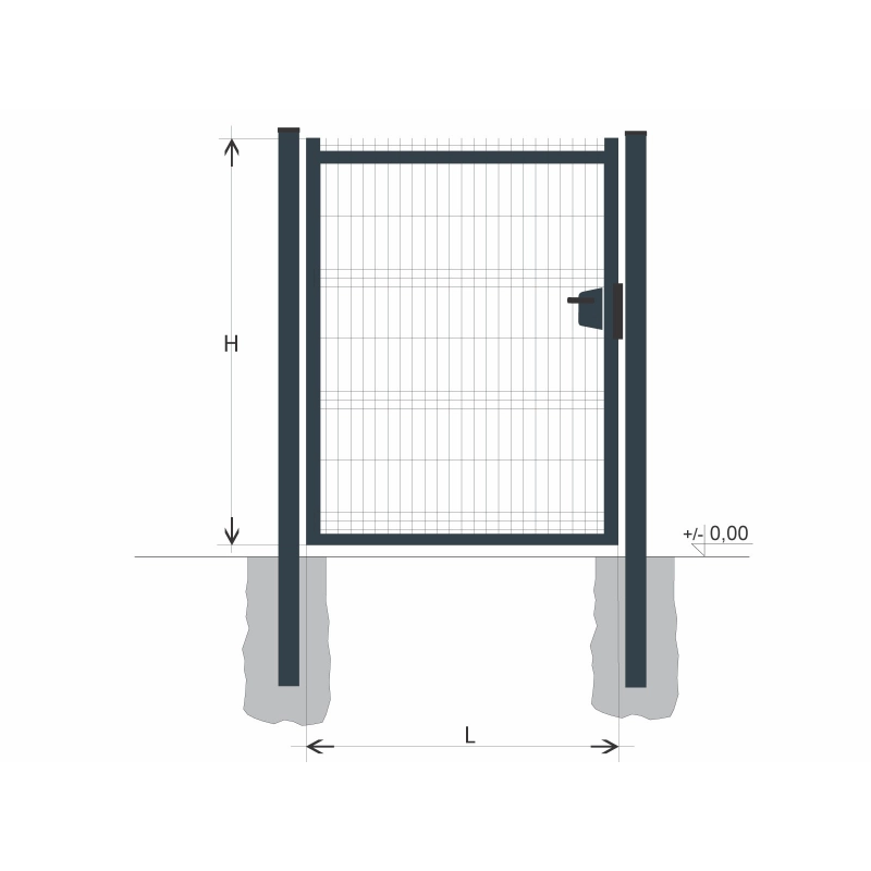Kiskapu BJ SOLID 1500x1200 / GAL / ZN+PVC7016
