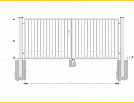 Gate BD SOLID 1300x6250 / TYČ / HNZ