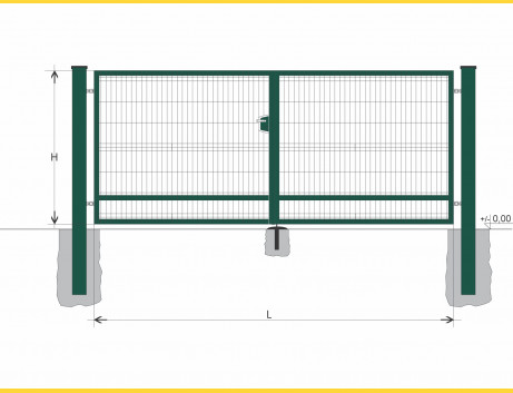 Tor BD SOLID 2000x9000 / GAL / ZN+PVC6005