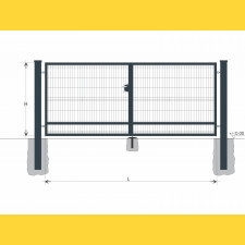 Brána BD SOLID 1700x7750 / GAL / ZN+PVC7016