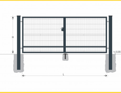 Gate BD SOLID 2000x7250 / GAL / ZN+PVC7016