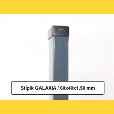 Zaunpfosten GALAXIA 60x40x1,50x1300 mit Fußplatte / ZN+PVC7016