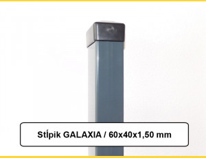 Zaunpfosten GALAXIA 60x40x1,50x1500 mit Fußplatte / ZN+PVC7016