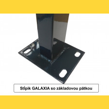 Zaunpfosten GALAXIA 60x40x1,50x1500 mit Fußplatte / ZN+PVC7016