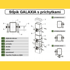 Zaunpfosten GALAXIA 60x40x1,50x1700 mit Fußplatte / ZN+PVC7016