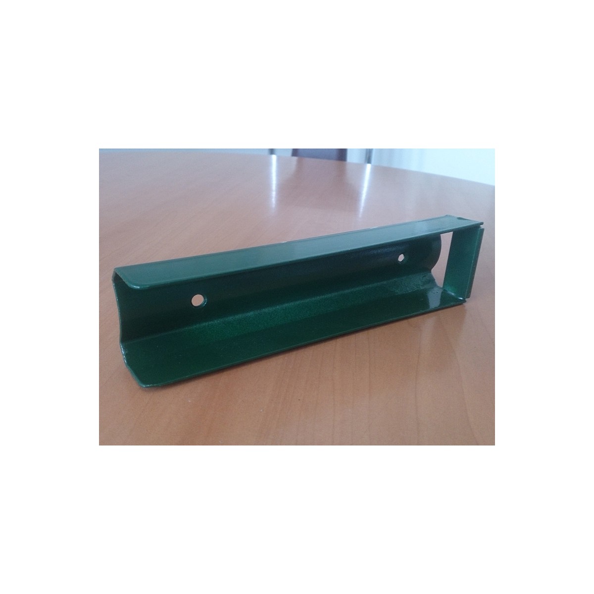 Sockelhalter, Metall / U / 300/50 / gerade / ZN+PVC6005