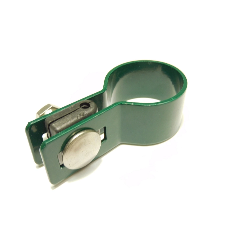 Táblarögzítő bilincs 38mm oszlopra / 4mm / vég / ZN+PVC6005