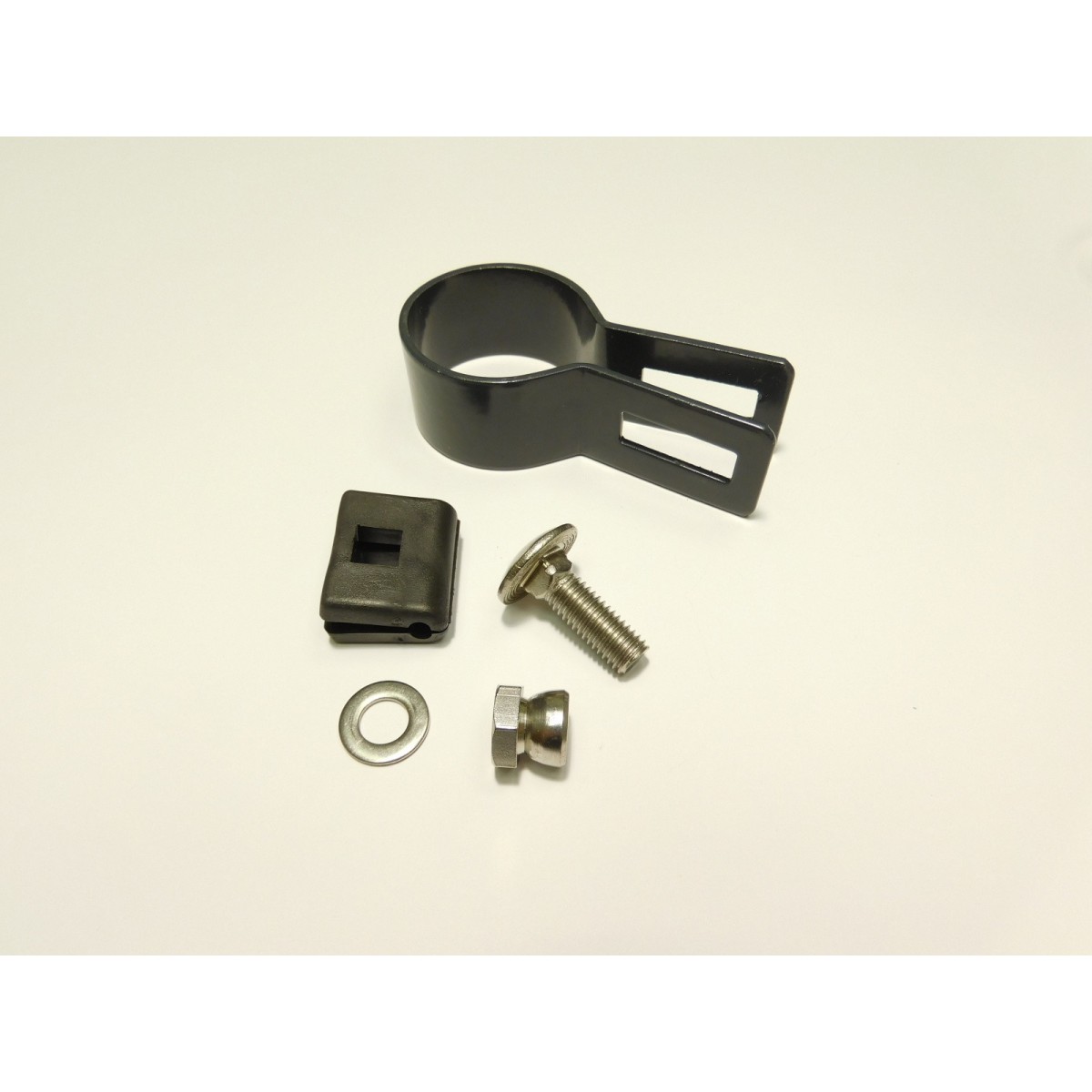 Táblarögzítő bilincs 38mm oszlopra / 5mm / vég / ZN+PVC7016