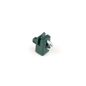 Connecting clip from plastic for tension wire with nail / green / packing 10 pcs
