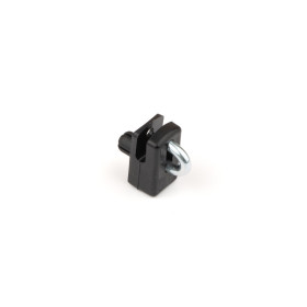 Connecting clip from plastic for tension wire with nail / black / packing 10 pcs