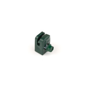 Connecting clip from plastic for tension wire with screw / dark green / packing 10 pcs